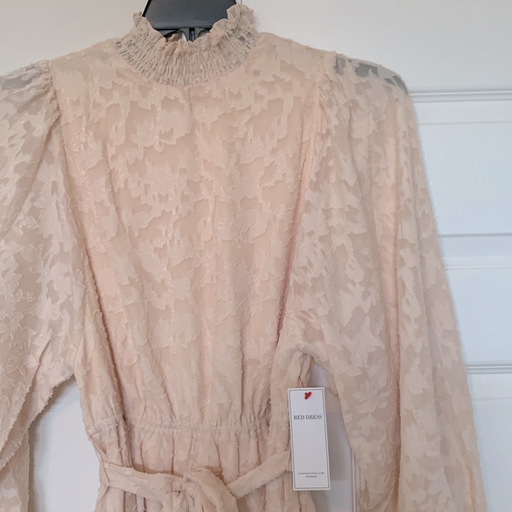 Red Dress Boutique Ivory Long Sleeve Lace Maxi Dress - Picture 3 of 5